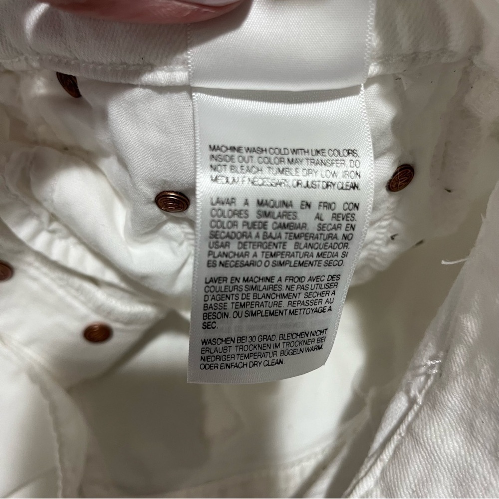 MOTHER The Almost Saint Innocent White Crop Jeans Size 27 Distressed - Picture 9 of 10